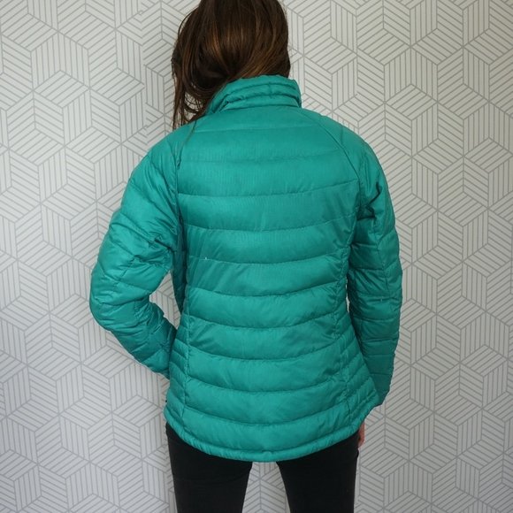 Eddie Bauer Teal Goose Down Puffer Jacket Small - Picture 3 of 6